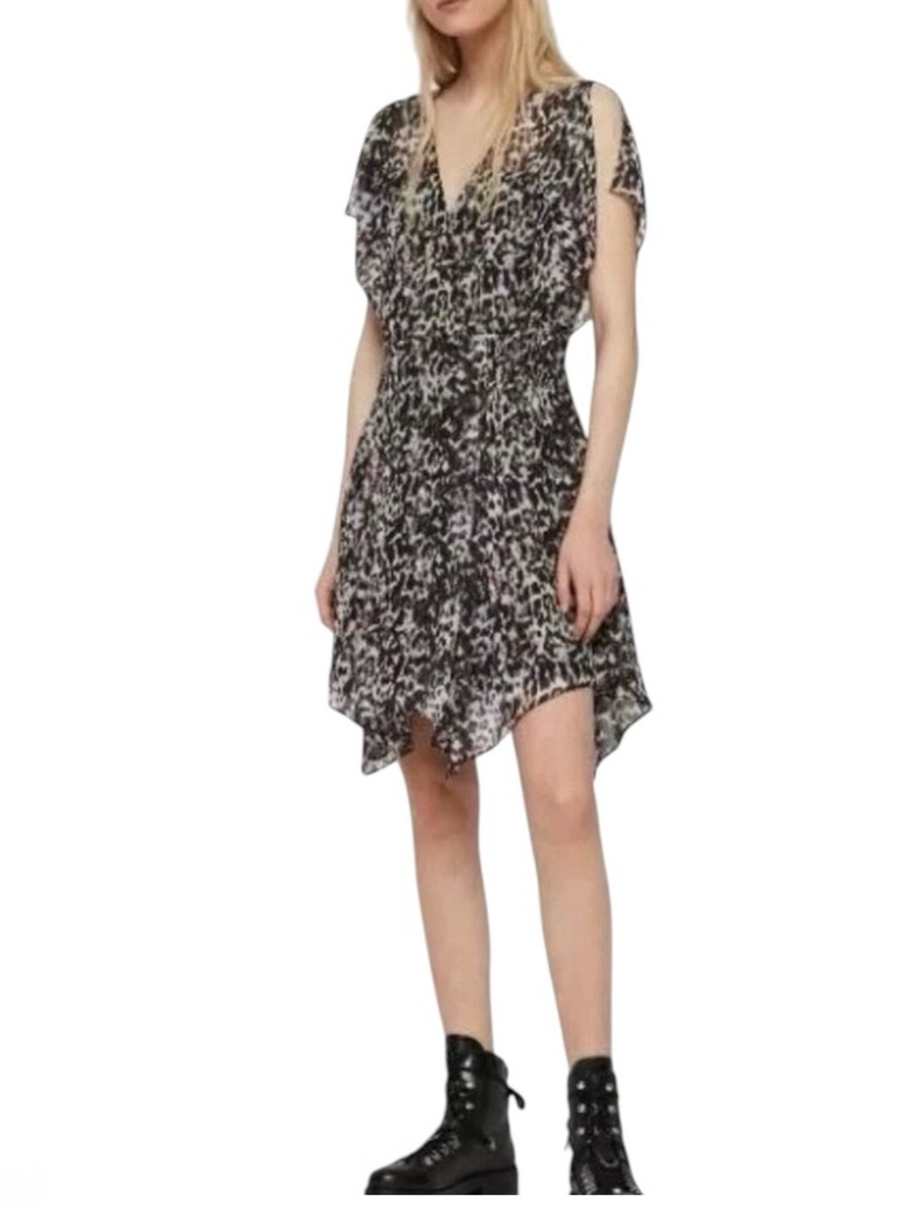 ALLSAINTS Malley Leofall Leopard Print Dress